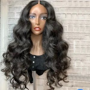 V part wig never worn, extremely soft, dark chocolate brown color. Not black.
